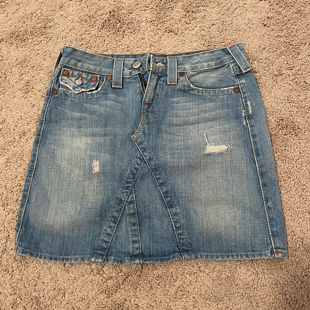True Religion Blue Mini Skirt